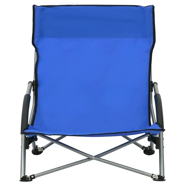 VIDAXL - vidaXL Chaises de plage pliables lot de 2 Bleu Tissu - large