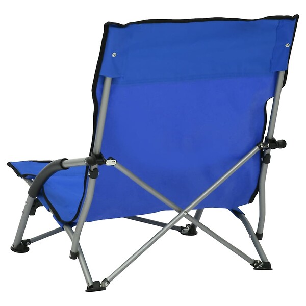 VIDAXL - vidaXL Chaises de plage pliables lot de 2 Bleu Tissu - large