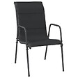 VIDAXL - vidaXL Chaises de jardin 4 pcs Acier et textilène Noir - vignette