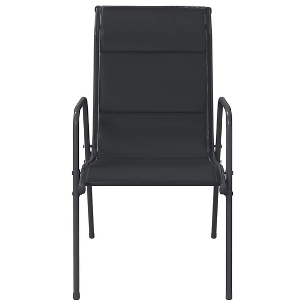 VIDAXL - vidaXL Chaises de jardin 4 pcs Acier et textilène Noir - large