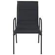 VIDAXL - vidaXL Chaises de jardin 4 pcs Acier et textilène Noir - vignette