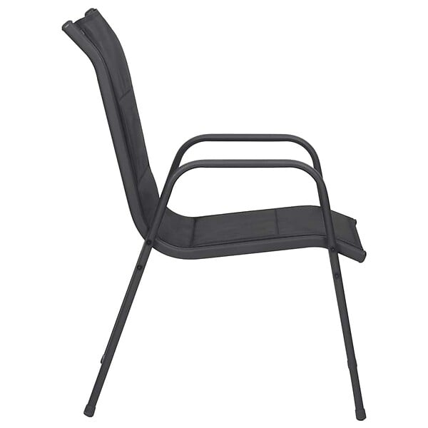 VIDAXL - vidaXL Chaises de jardin 4 pcs Acier et textilène Noir - large