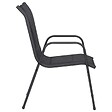 VIDAXL - vidaXL Chaises de jardin 4 pcs Acier et textilène Noir - vignette