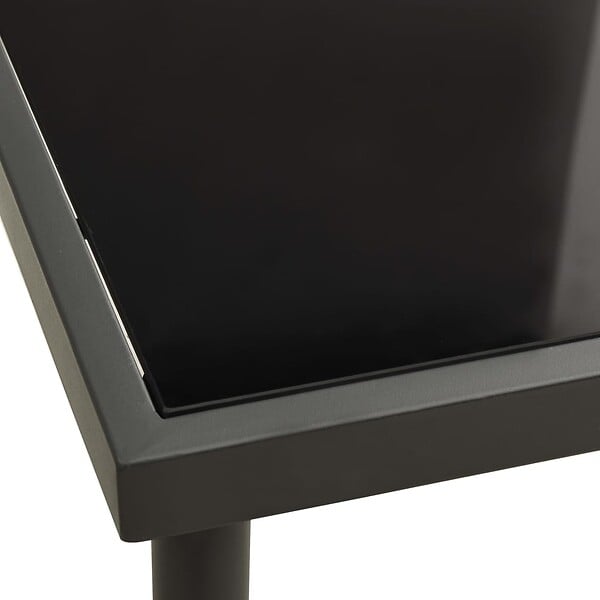 VIDAXL - vidaXL Table à dîner d'extérieur Anthracite 80x80x72 cm Verre et acier - large