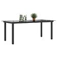 VIDAXL - vidaXL Table de jardin Noir 190x90x74 cm Aluminium et verre - vignette