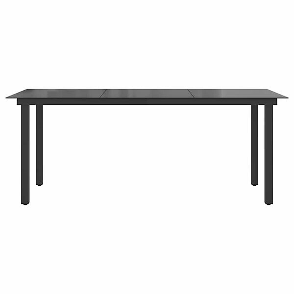 VIDAXL - vidaXL Table de jardin Noir 190x90x74 cm Aluminium et verre - large