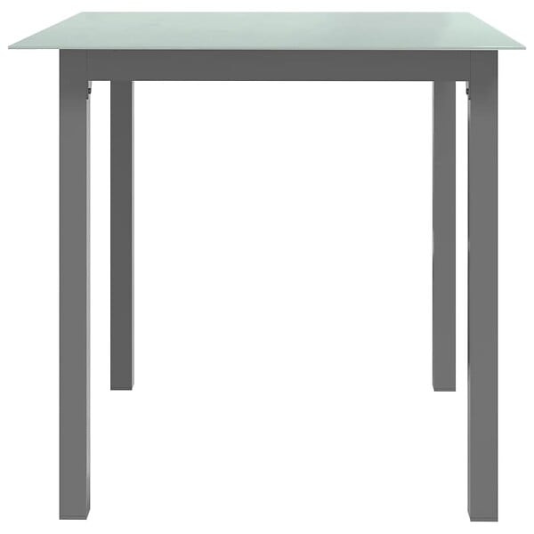 VIDAXL - vidaXL Table de jardin Gris clair 80x80x74 cm Aluminium et verre - large