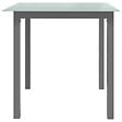 VIDAXL - vidaXL Table de jardin Gris clair 80x80x74 cm Aluminium et verre - vignette