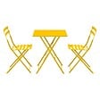OVIALA - Table de jardin et 2 chaises acier jaune - Rome - vignette