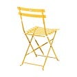 OVIALA - Table de jardin et 2 chaises acier jaune - Rome - vignette