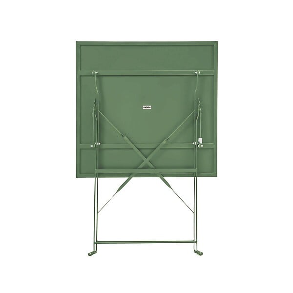 OVIALA - Table de jardin pliante bistrot en acier 60 cm vert cactus - Rome - large