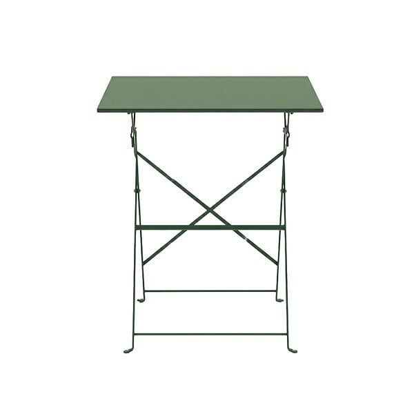 OVIALA - Table de jardin pliante bistrot en acier 60 cm vert cactus - Rome - large