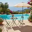 OVIALA - Table de jardin pliante bistrot en acier 60 cm vert cactus - Rome - vignette