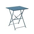OVIALA - Table de jardin et 2 chaises acier 60 cm bleu pacific - Rome - vignette