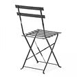 OVIALA - Table de jardin et 2 chaises acier gris - Rome - vignette