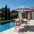 OVIALA - Table de jardin et 2 chaises acier rouge - Rome - vignette