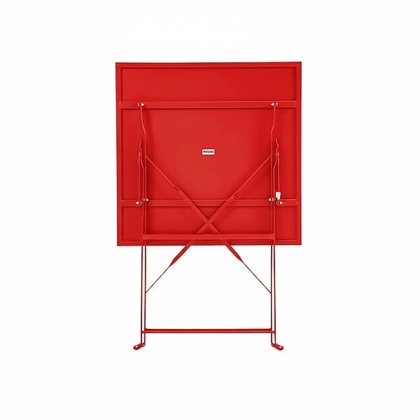 OVIALA - Table de jardin et 2 chaises acier rouge - Rome - large