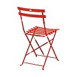 OVIALA - Table de jardin et 2 chaises acier rouge - Rome - vignette