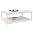 VIDAXL - vidaXL Table de jardin blanc 121x82,5x45 cm bois massif de pin - vignette