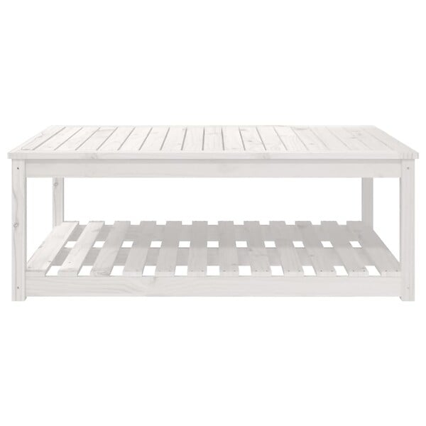 VIDAXL - vidaXL Table de jardin blanc 121x82,5x45 cm bois massif de pin - large
