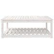 VIDAXL - vidaXL Table de jardin blanc 121x82,5x45 cm bois massif de pin - vignette