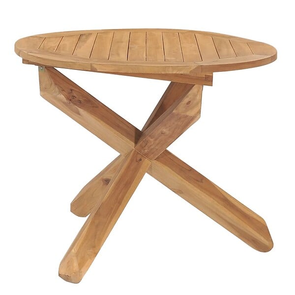 VIDAXL - vidaXL Table à dîner de jardin Ø90x75 cm Bois de teck massif - large