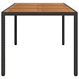 VIDAXL - vidaXL Table de jardin 190x90x75 cm Résine tressée et bois acacia Noir - vignette