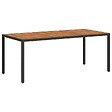 VIDAXL - vidaXL Table de jardin 190x90x75 cm Résine tressée et bois acacia Noir - vignette