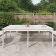 VIDAXL - vidaXL Table de jardin blanc 203,5x100x76 cm bois massif de pin - vignette
