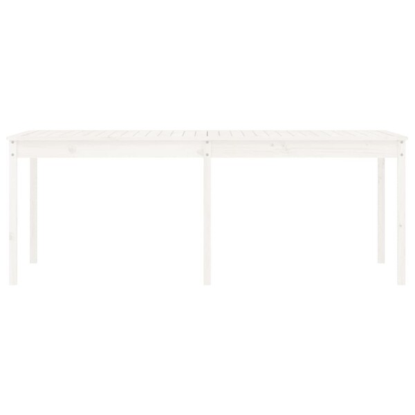 VIDAXL - vidaXL Table de jardin blanc 203,5x100x76 cm bois massif de pin - large
