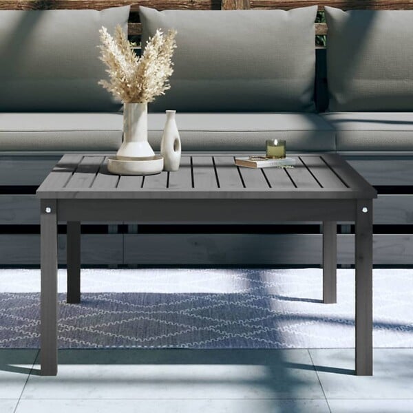 VIDAXL - vidaXL Table de jardin gris 82,5x82,5x45 cm bois massif de pin - large