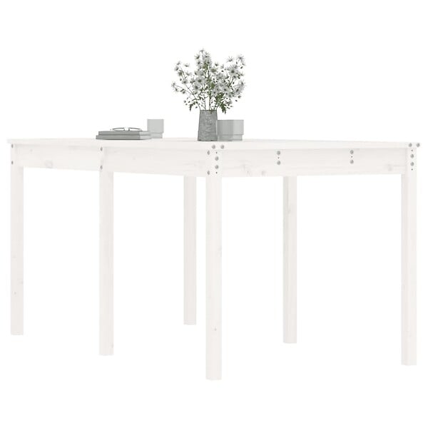 VIDAXL - vidaXL Table de jardin blanc 159,5x82,5x76 cm bois massif de pin - large