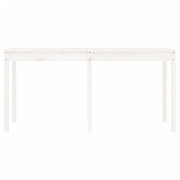 VIDAXL - vidaXL Table de jardin blanc 159,5x82,5x76 cm bois massif de pin - large