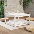 VIDAXL - vidaXL Table de jardin blanc 82,5x82,5x45 cm bois massif de pin - vignette