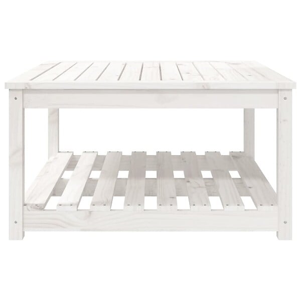 VIDAXL - vidaXL Table de jardin blanc 82,5x82,5x45 cm bois massif de pin - large