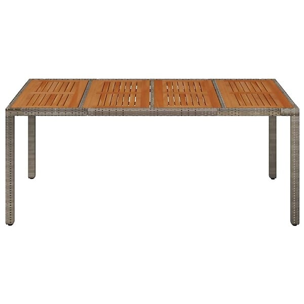 VIDAXL - vidaXL Table de jardin dessus en bois Gris 190x90x75 cm Résine tressée - large