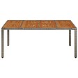 VIDAXL - vidaXL Table de jardin dessus en bois Gris 190x90x75 cm Résine tressée - vignette