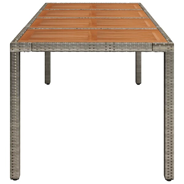 VIDAXL - vidaXL Table de jardin dessus en bois Gris 190x90x75 cm Résine tressée - large