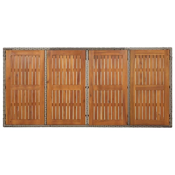 VIDAXL - vidaXL Table de jardin dessus en bois Gris 190x90x75 cm Résine tressée - large