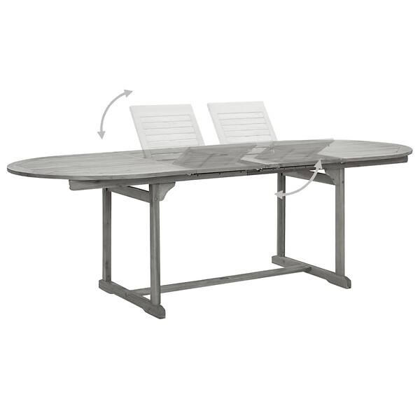 VIDAXL - vidaXL Table à dîner de jardin (160-240)x100x75cm Bois d'acacia massif - large