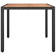 VIDAXL - vidaXL Table de jardin plateau en bois Noir Résine tressée bois massif - vignette