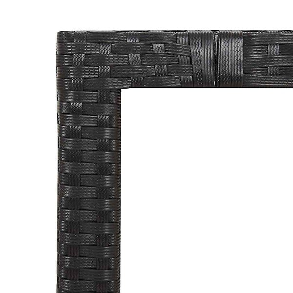 VIDAXL - vidaXL Table de jardin plateau en bois Noir Résine tressée bois massif - large