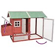 VIDAXL - vidaXL Poulailler Rouge 170x81x110 cm Bois de pin massif et sapin - vignette
