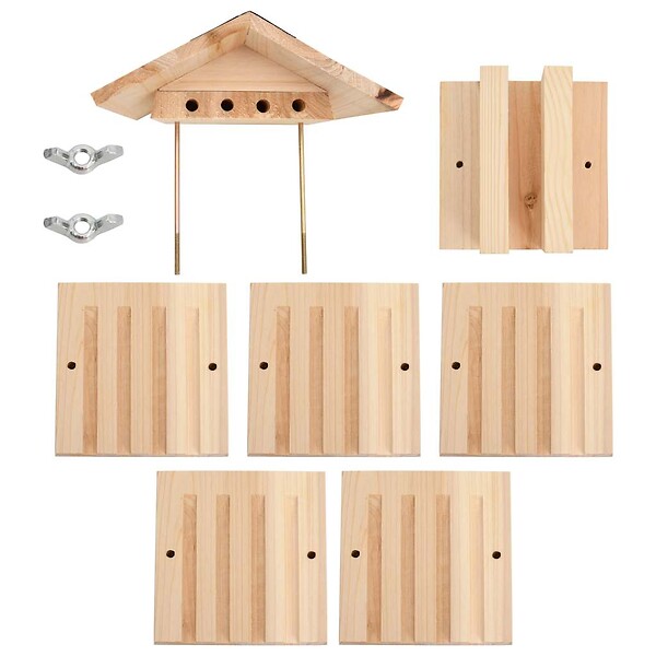 VIDAXL - vidaXL Hôtel d'abeilles Bois de sapin massif 22x20x20 cm - large