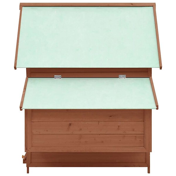 VIDAXL - vidaXL Poulailler Moka et blanc 150x96x110 cm Bois de sapin massif - large