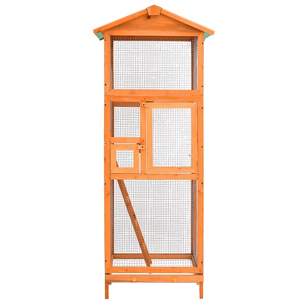 VIDAXL - vidaXL Cage à oiseaux 68x62x166 cm bois de sapin massif - large