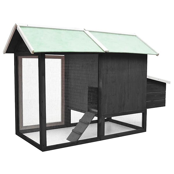 VIDAXL - vidaXL Poulailler Gris 170x81x110 cm Bois de pin massif et sapin - large