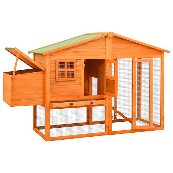 VIDAXL - vidaXL Poulailler avec nichoir Bois de sapin massif - large