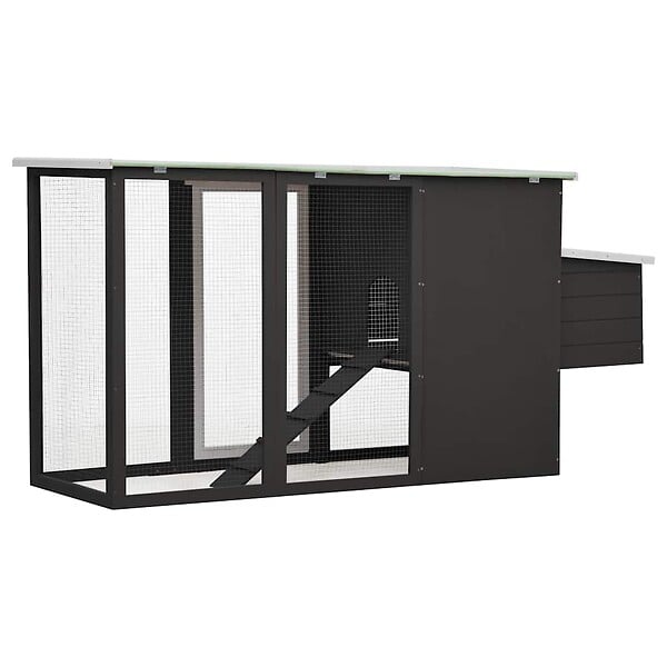 VIDAXL - vidaXL Poulailler d'extérieur avec 1 nichoir Gris Bois - large