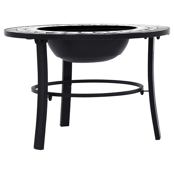 VIDAXL - vidaXL Foyer mosaïque Noir et blanc 68 cm Céramique - large